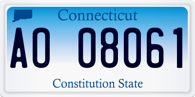 CT license plate AO08061