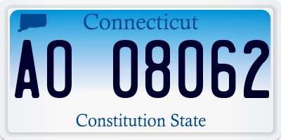 CT license plate AO08062