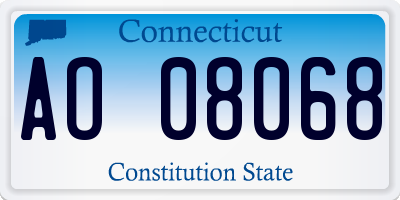 CT license plate AO08068