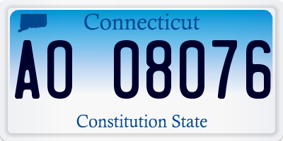 CT license plate AO08076