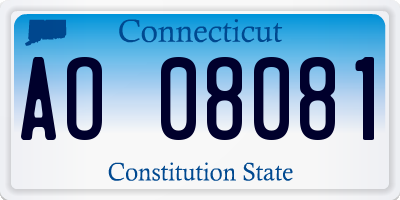 CT license plate AO08081