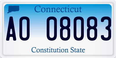 CT license plate AO08083