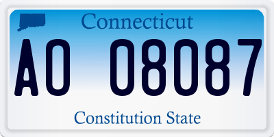 CT license plate AO08087