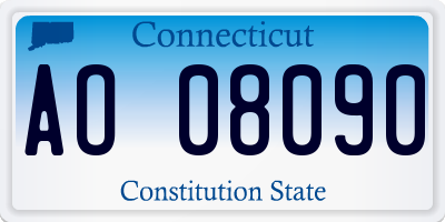 CT license plate AO08090