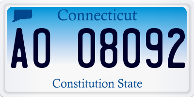 CT license plate AO08092