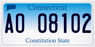 CT license plate AO08102