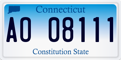 CT license plate AO08111