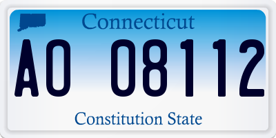 CT license plate AO08112