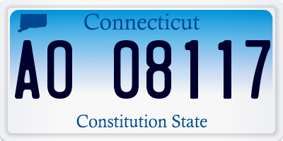 CT license plate AO08117