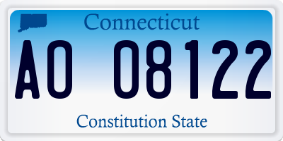 CT license plate AO08122