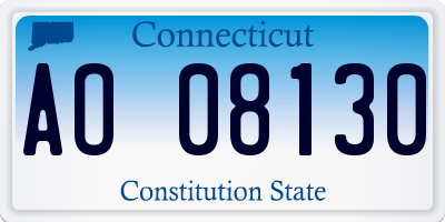 CT license plate AO08130