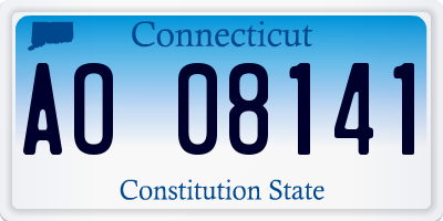 CT license plate AO08141