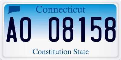 CT license plate AO08158