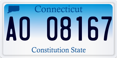 CT license plate AO08167