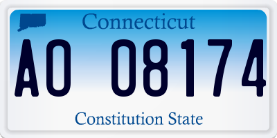 CT license plate AO08174