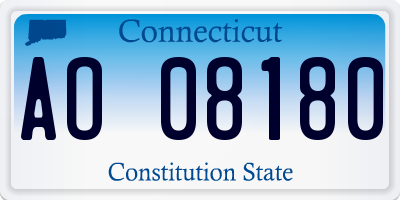 CT license plate AO08180