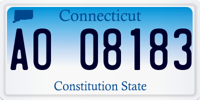 CT license plate AO08183