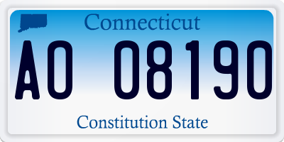 CT license plate AO08190