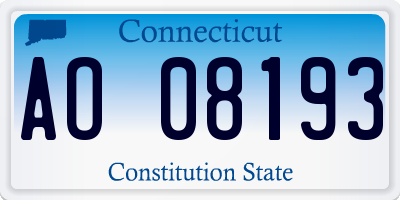CT license plate AO08193