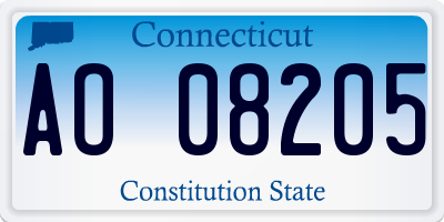 CT license plate AO08205