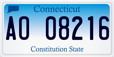 CT license plate AO08216