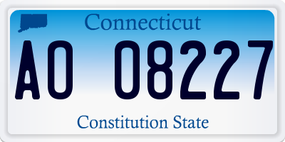 CT license plate AO08227