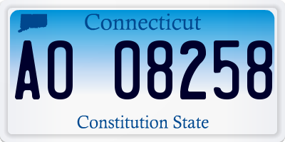 CT license plate AO08258