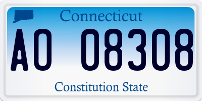 CT license plate AO08308
