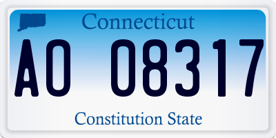 CT license plate AO08317
