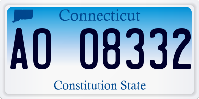 CT license plate AO08332