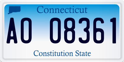CT license plate AO08361