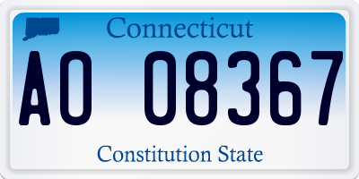 CT license plate AO08367