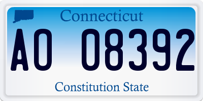 CT license plate AO08392