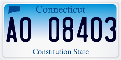 CT license plate AO08403