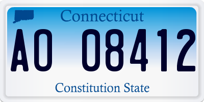 CT license plate AO08412
