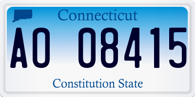 CT license plate AO08415