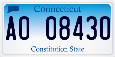 CT license plate AO08430