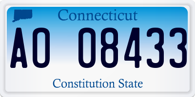 CT license plate AO08433
