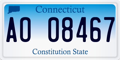 CT license plate AO08467