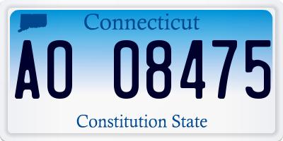 CT license plate AO08475