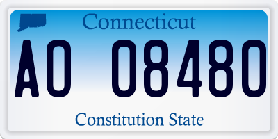 CT license plate AO08480