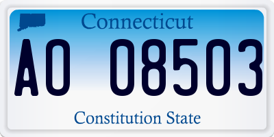 CT license plate AO08503