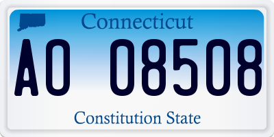 CT license plate AO08508