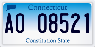 CT license plate AO08521