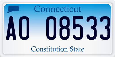 CT license plate AO08533