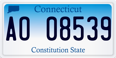 CT license plate AO08539