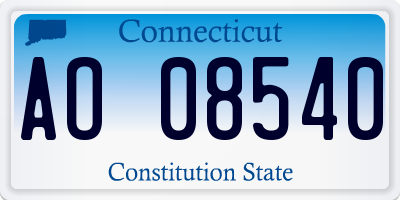 CT license plate AO08540