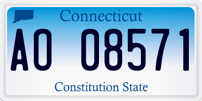 CT license plate AO08571