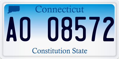 CT license plate AO08572