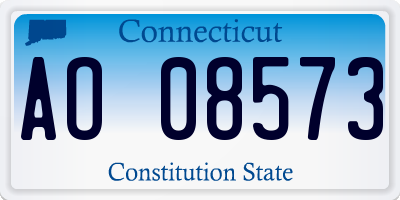 CT license plate AO08573